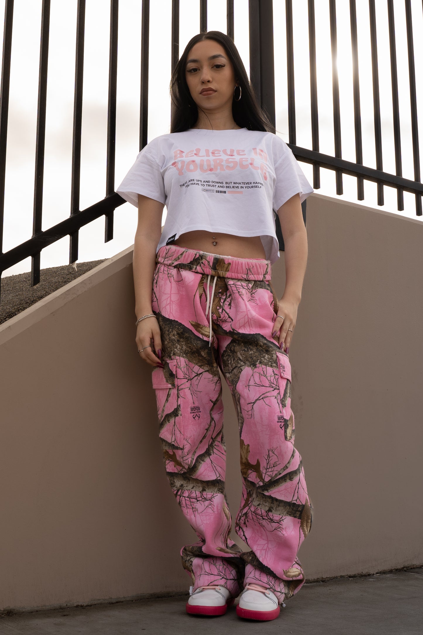 Believe in Yourself Crop Tees - White